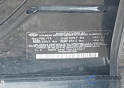 2016 Hyundai Sonata Sport from USA, damaged, VIN 5NPE34AF7GH341027